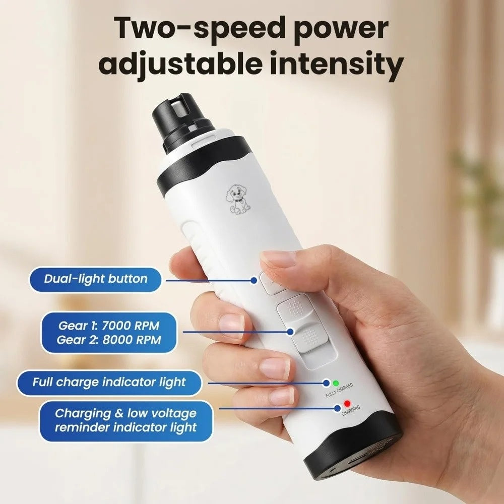 Rechargeable Dog Nail Grinder with LED Light