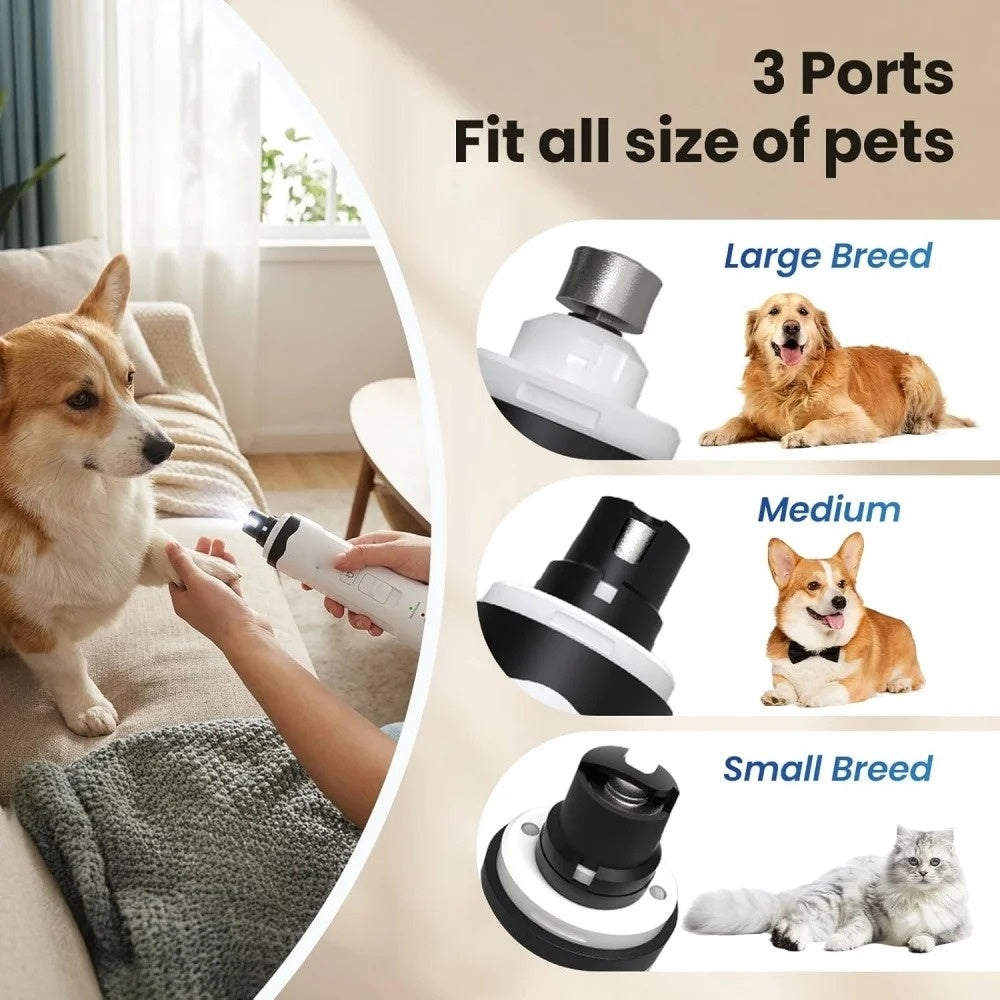 Rechargeable Dog Nail Grinder with LED Light